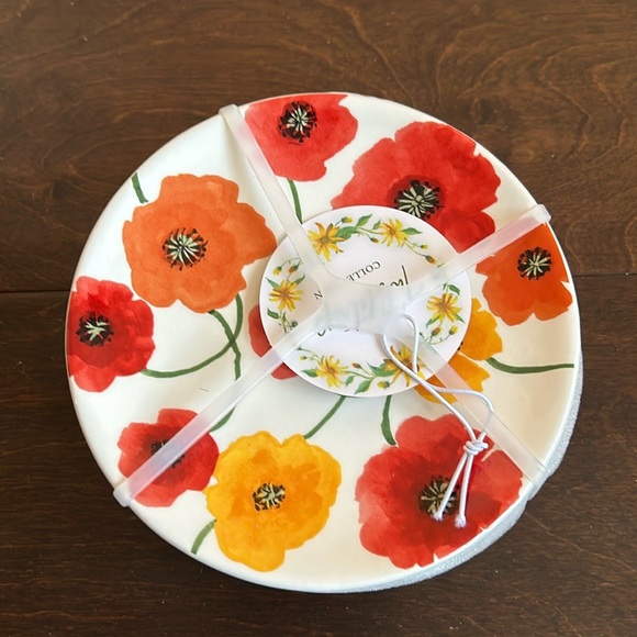 Other - Set Of 4 Floral Appetizer Dessert Plates New Ceramic